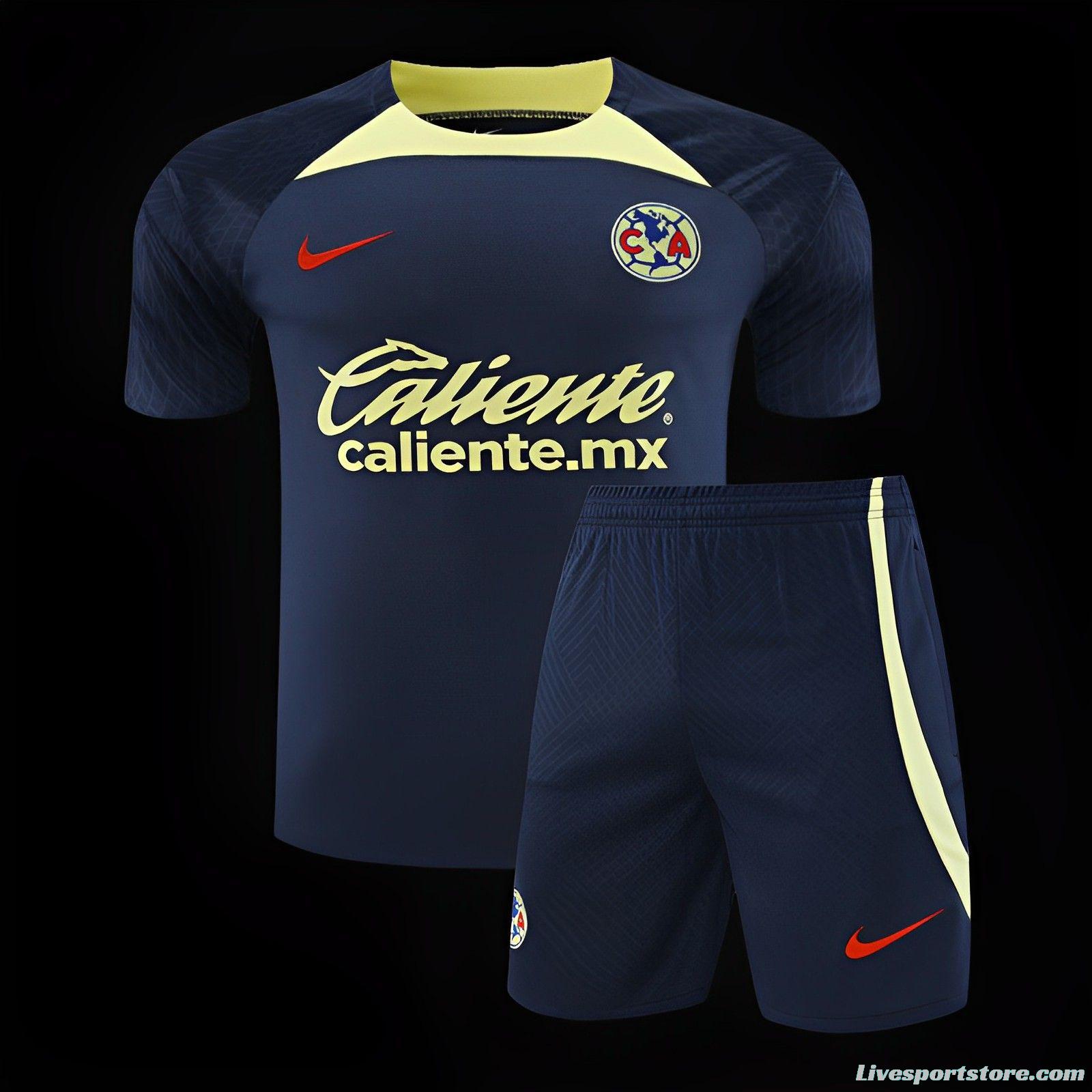 24/25 Club America Navy Short Sleeve Jeresy+Shorts