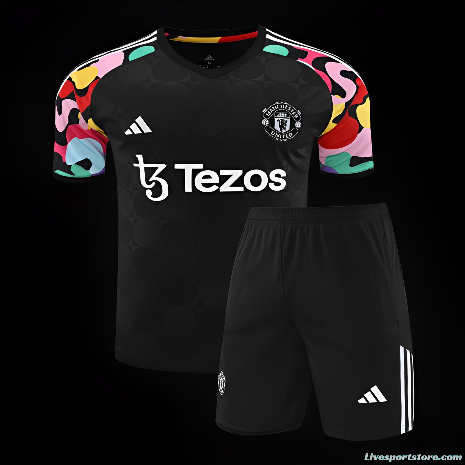 24/25 Manchester United Black Short Sleeve Jeresy+Shorts