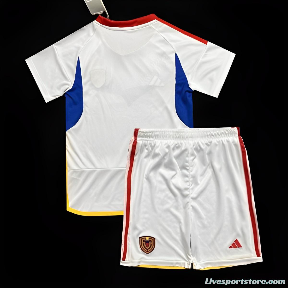 2024 Kids Venezuela Copa America Away White Jersey