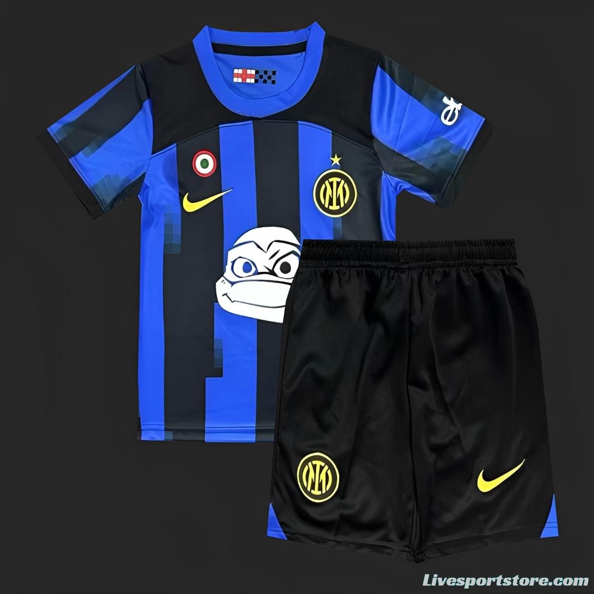 23/24 Kids Inter Milan Home Ninja Turtles Jersey