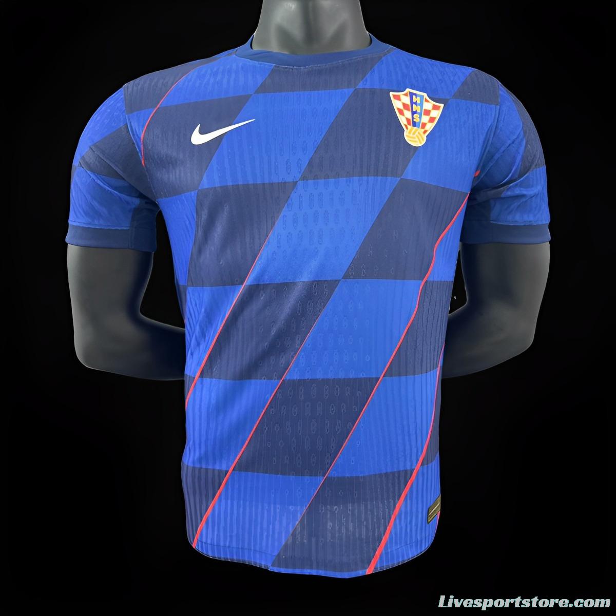 Player Version 2024 Croatia Away Blue Jersey