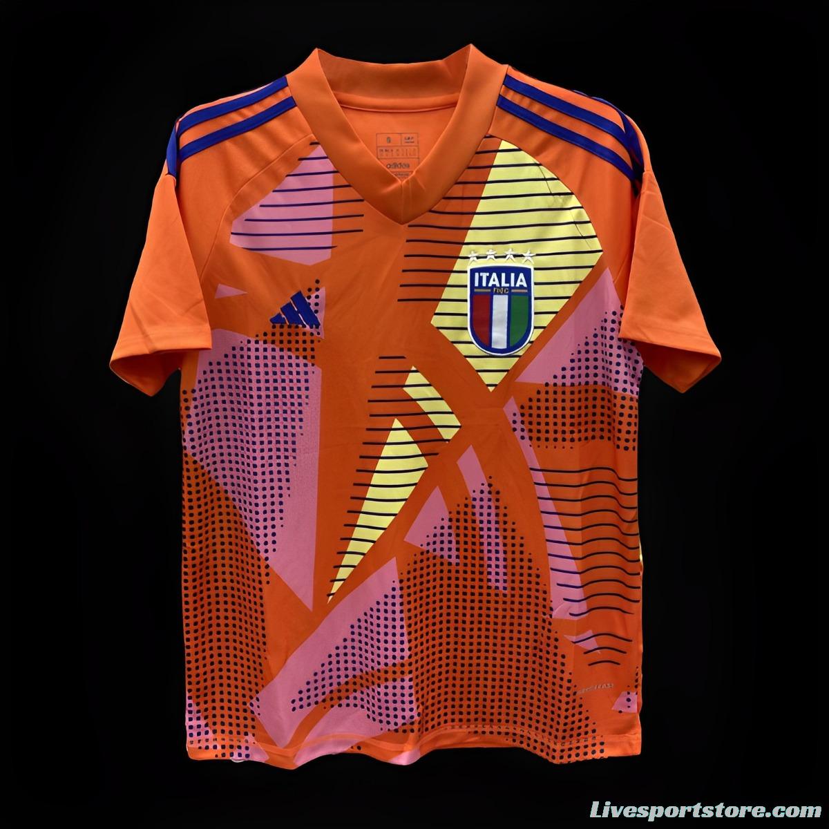 2024 Italy Orange Goalkeeper Jersey