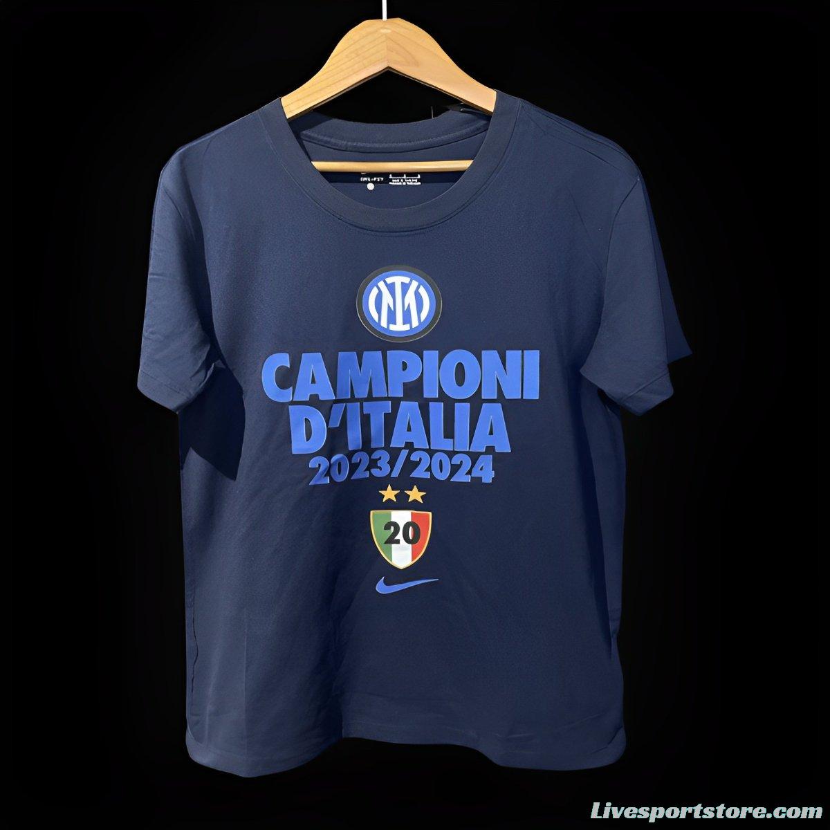 23/24 Inter Milan CAMPIONI D'ITALIA Navy T-Shirts