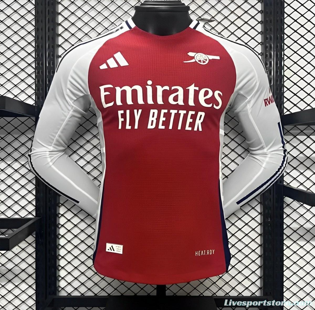 Player Version 24/25 Arsenal Home Long Sleeve Jersey