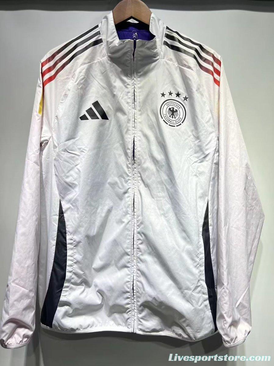 2024 Germany White/Purple Reversible Windbreaker