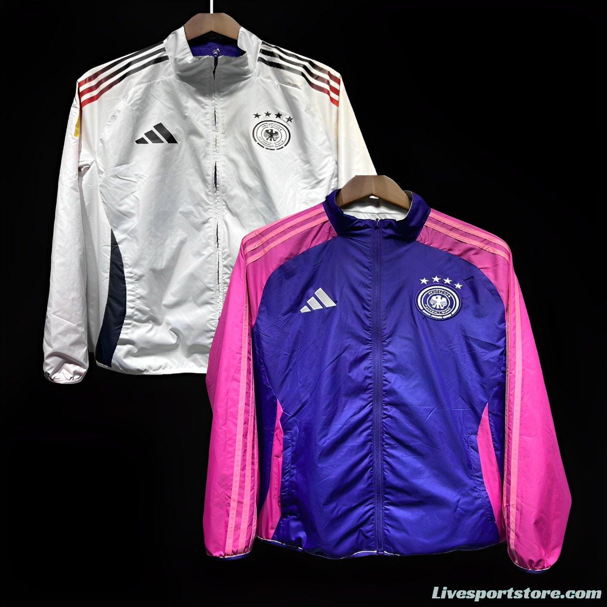 2024 Germany White/Purple Reversible Windbreaker