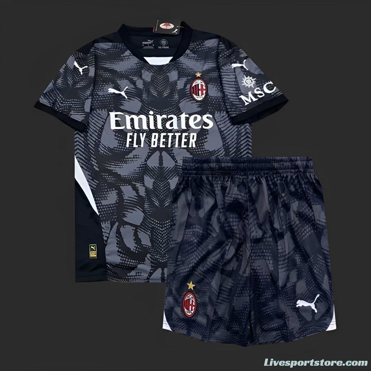 24/25 Kids AC Milan Black Goalkeeper Jersey