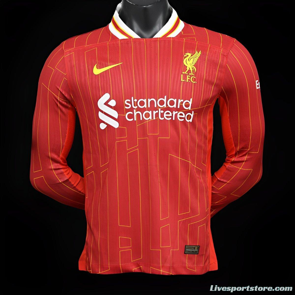 Player Version 24/25 Liverpool Home Long Sleeve Jersey