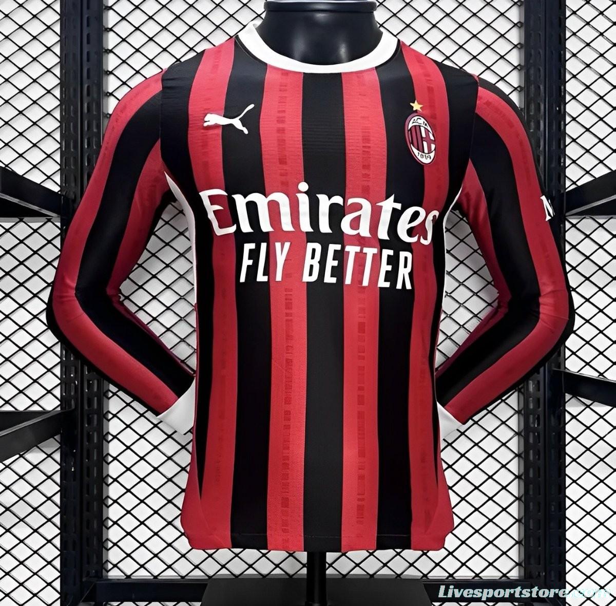 Player Version 24/25 AC Milan Home Long Sleeve Jersey