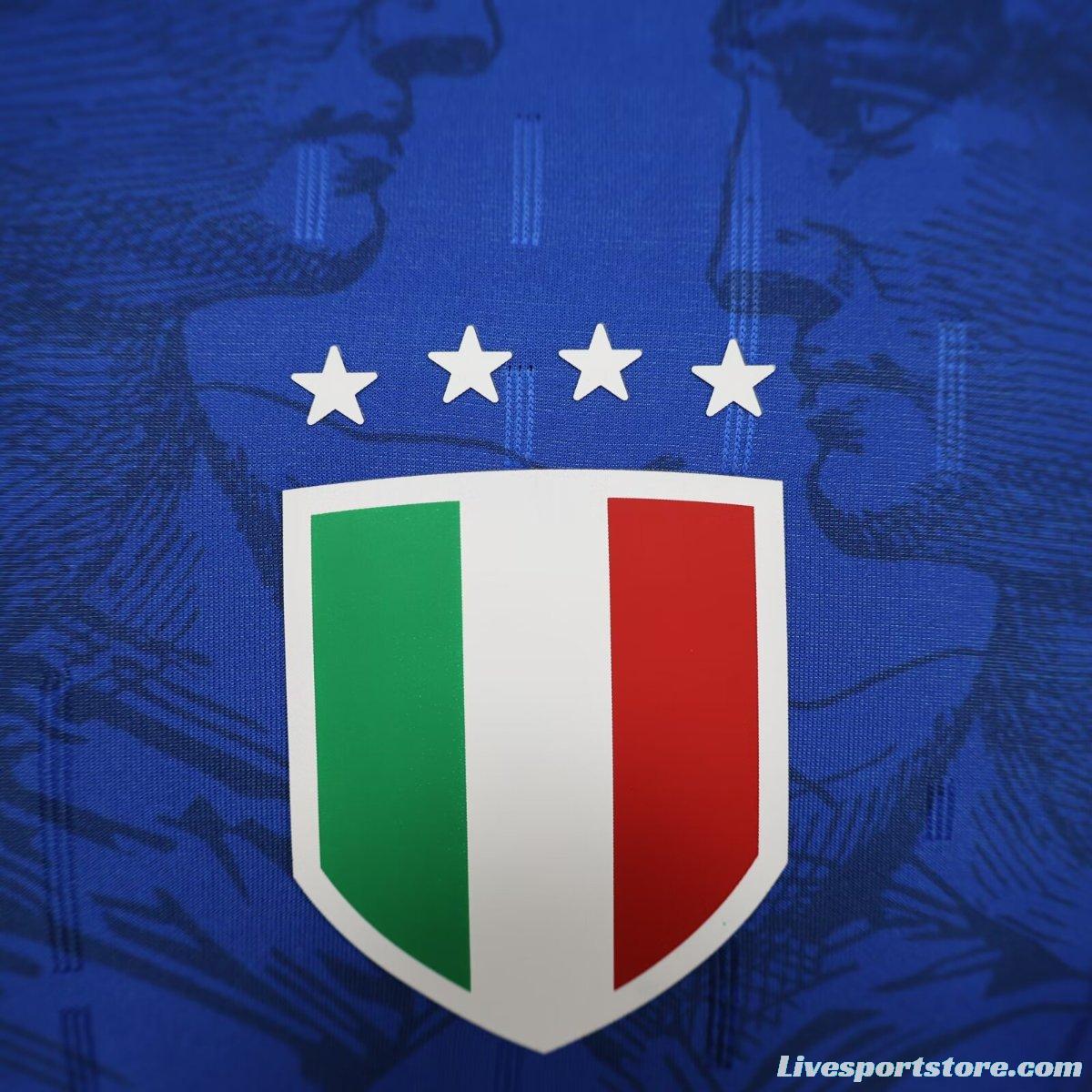 Player Version 2024 Italy Italian Football TV Blue EURO Jersey