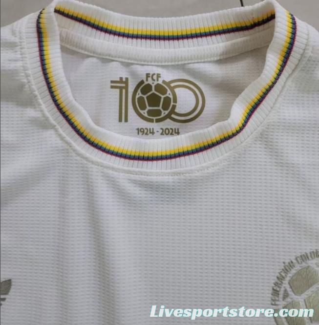 2024 Colombia White 120Th Anniversary Long Sleeve Jersey